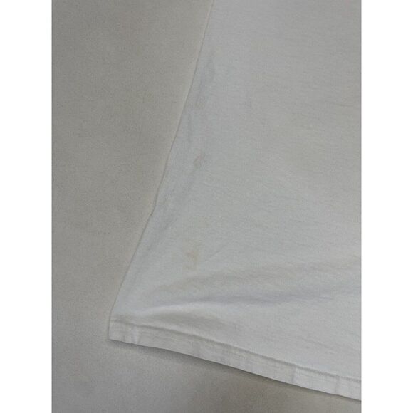 VINTAGE Nike White Tag Big Swoosh Graphic T-shirt Men Large White 90s - Picture 3 of 9